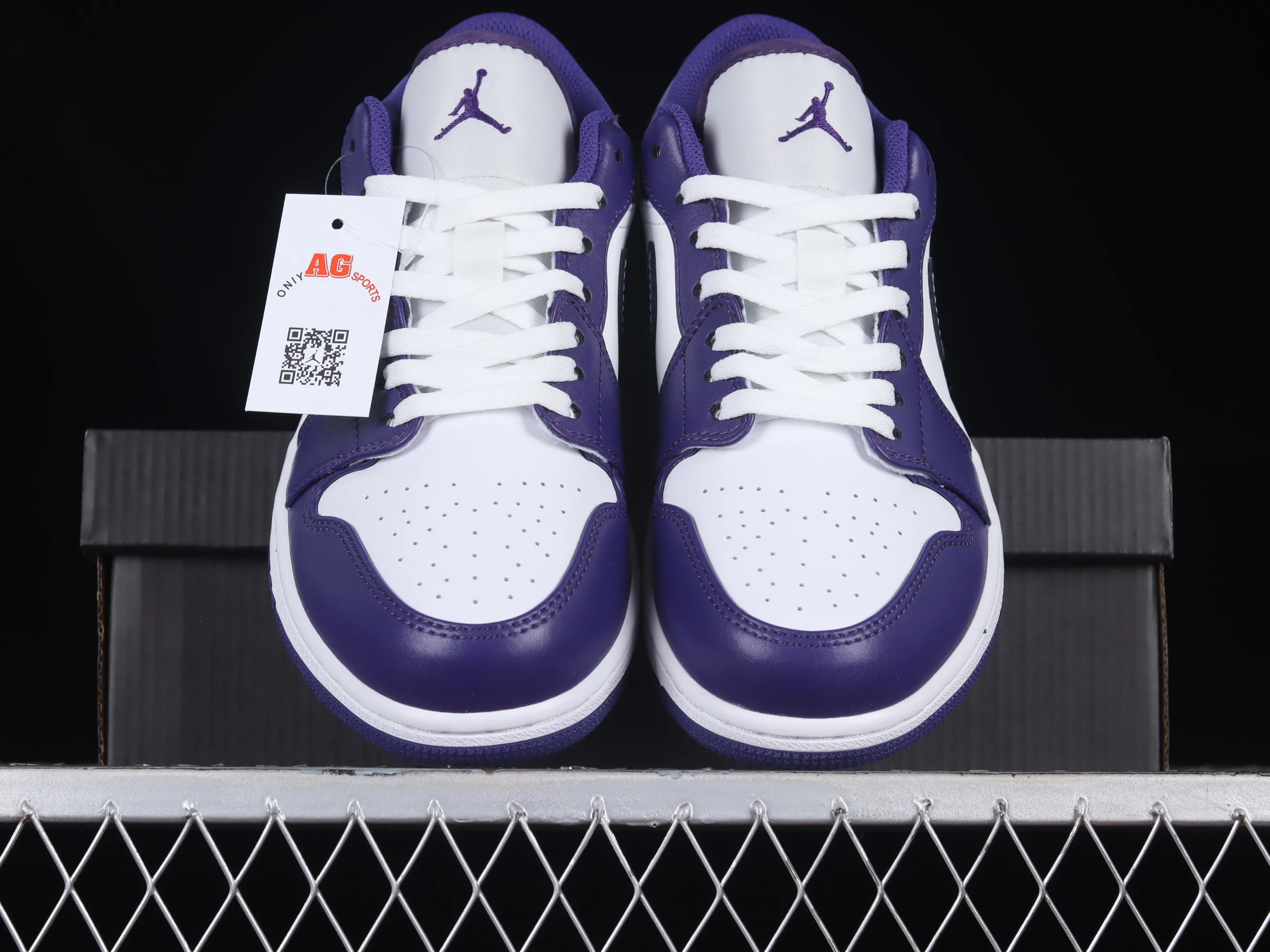 All categories Air Jordan Jordan series basketball shoes Air Jordan 1 Low Z version Air Jordan 1 Low AJ1 Joe 1 white and purple low-top cultural casual sneakers 553558-515